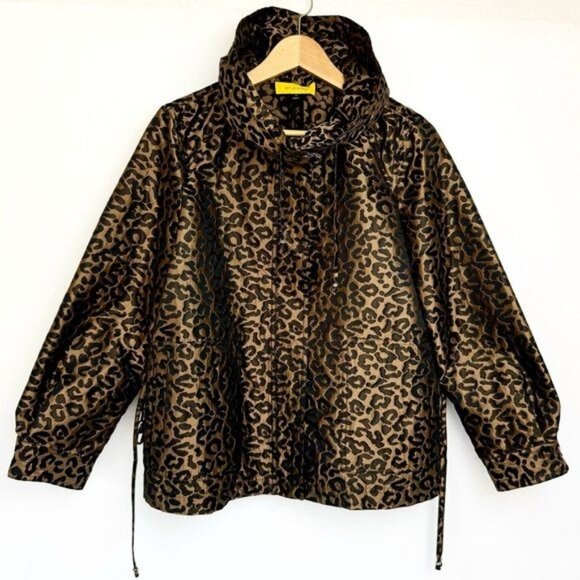 ST. JOHN ANIMAL PRINT METALLIC BROWN AND BLACK JACKET MEDIUM - Picture 1 of 13